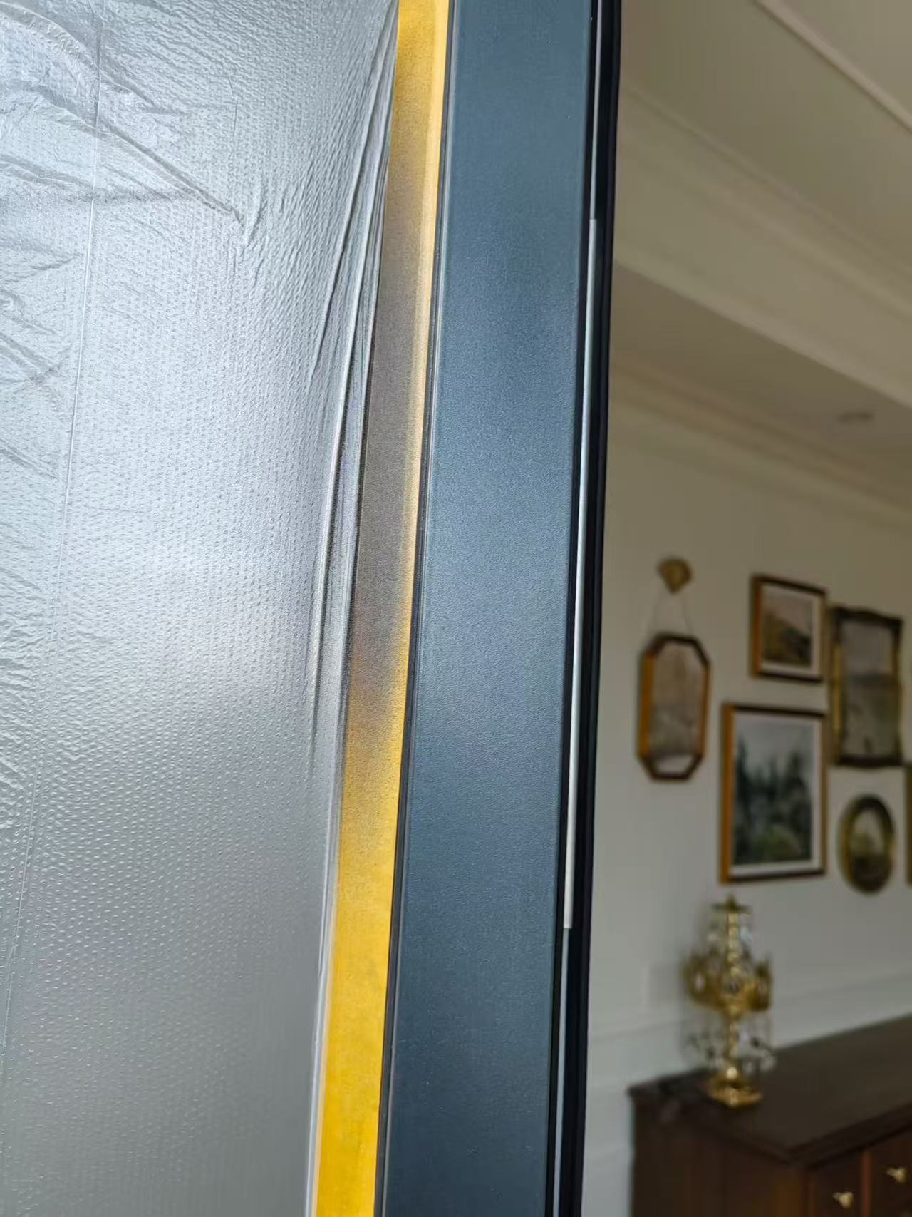 Blue Metal Frame Repair — After: The blue metal frame after repair.